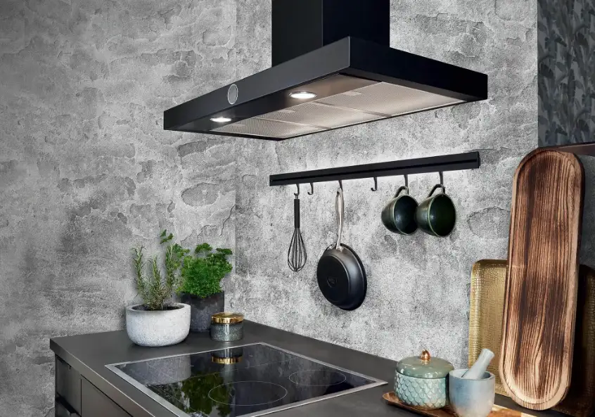 Modern kitchen with a stovetop and range hood